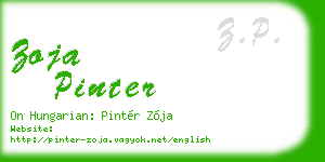 zoja pinter business card