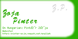 zoja pinter business card